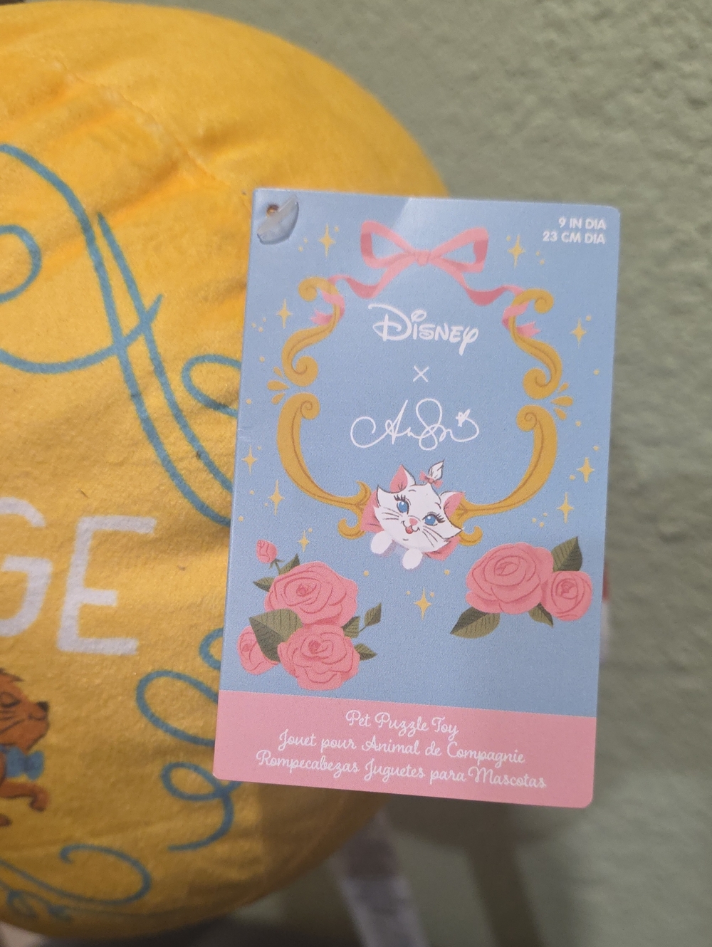 Disney Marie Plush - Yellow with Blue Accents
